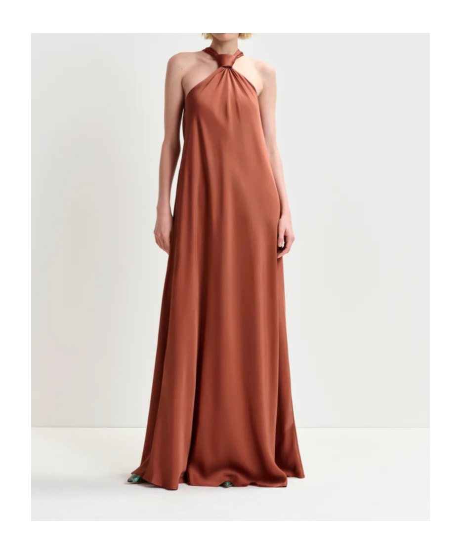 Shop Essentiel Antwerp Huppsala Maxi Dress In Brown