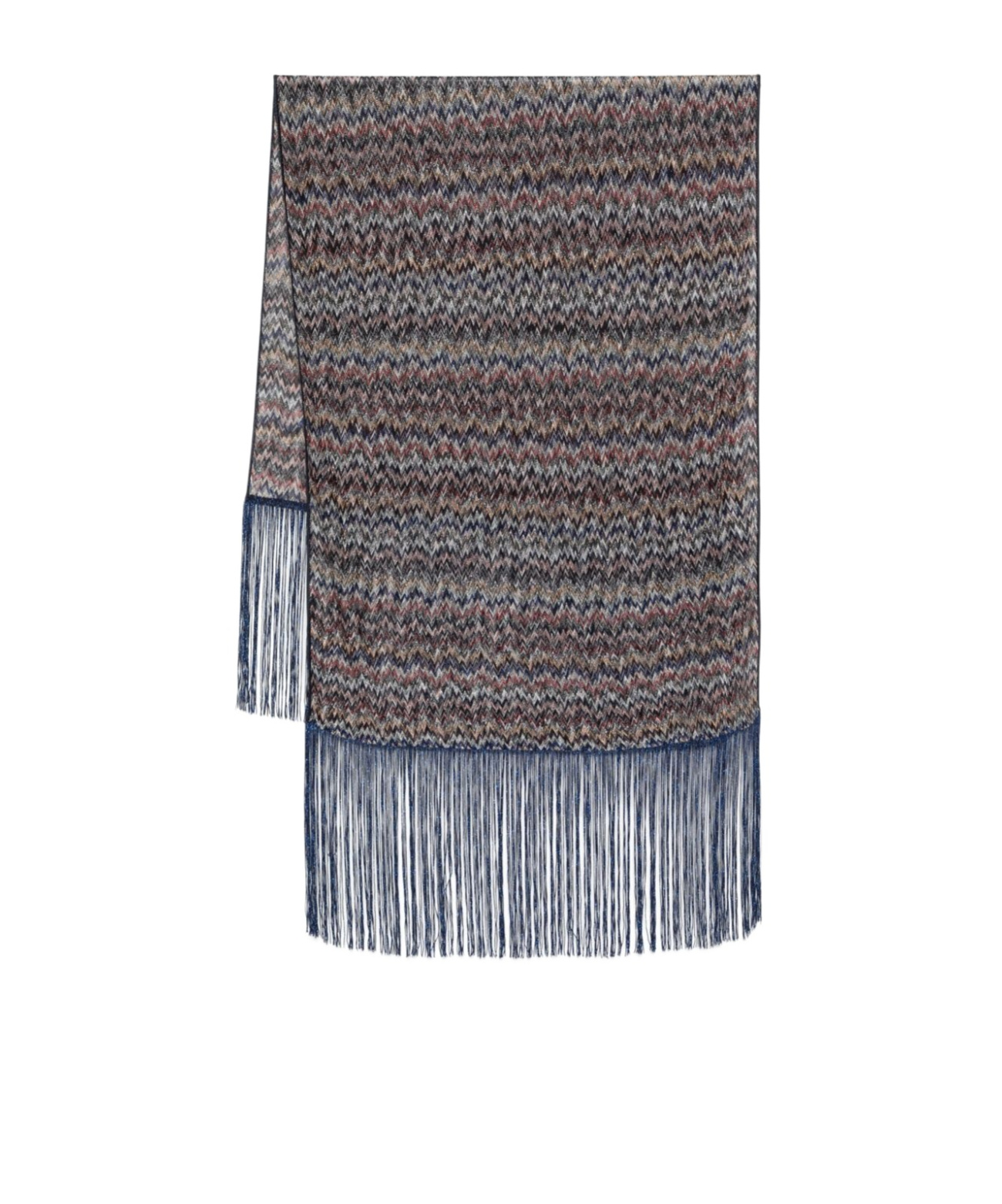 Shop Missoni Zigzag-woven Scarf In Gray