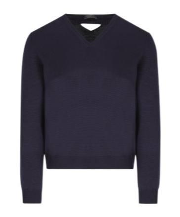 Prada V-neck Sweater In Blue