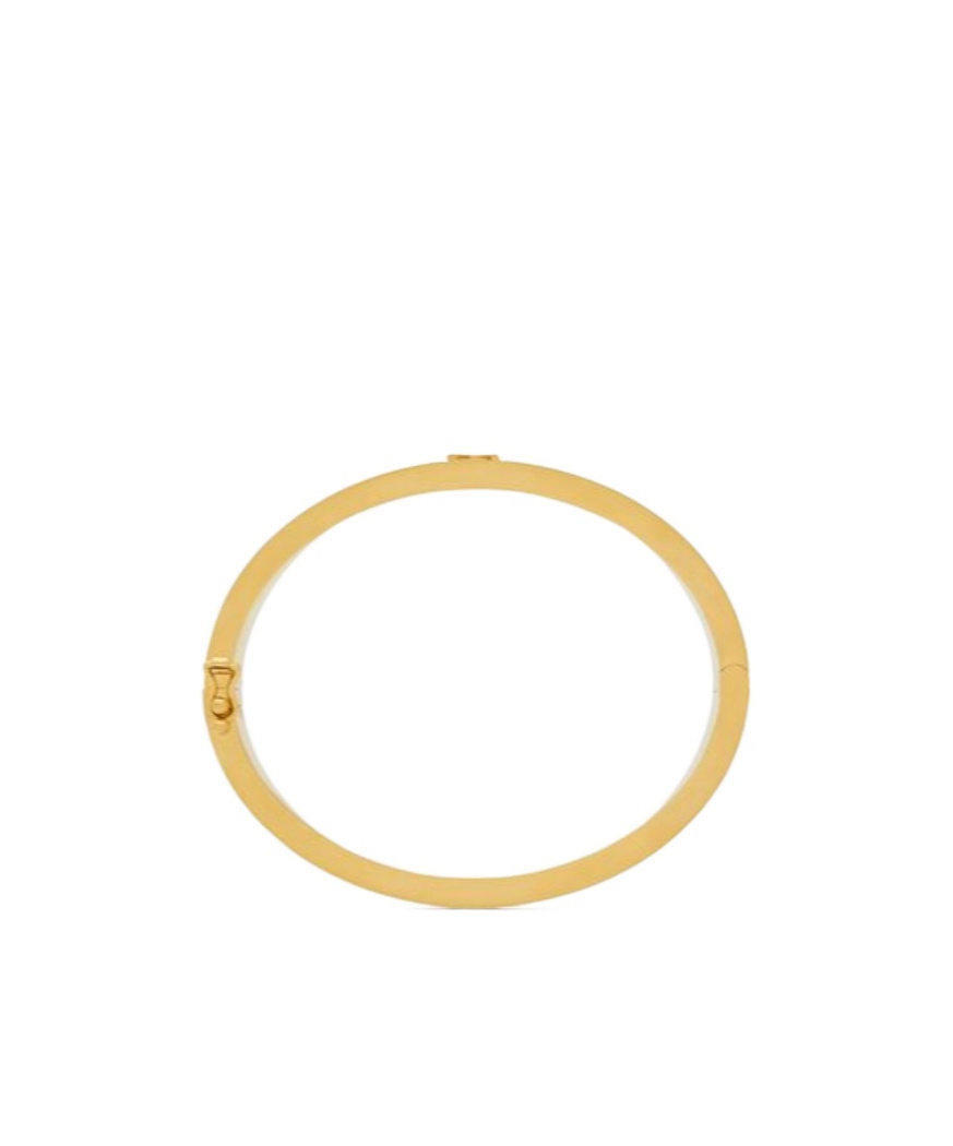 Saint Laurent Cassandre Leather Bracelet In Brown