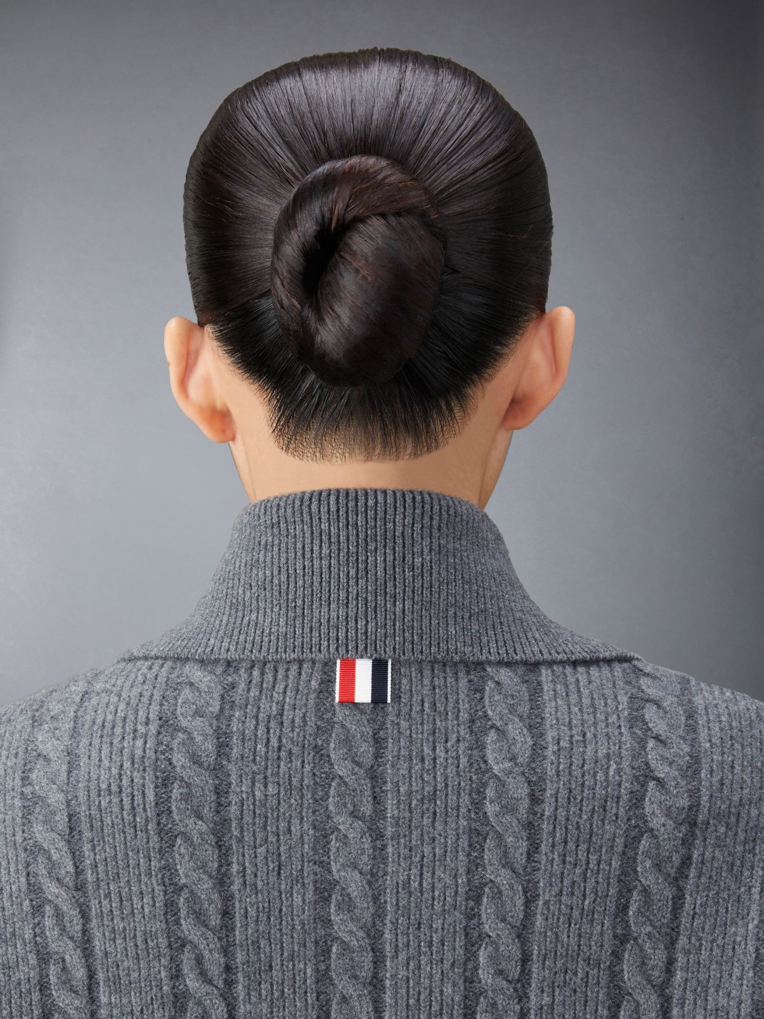 Thom Browne Cable-knit Bomber Jacket In Gray