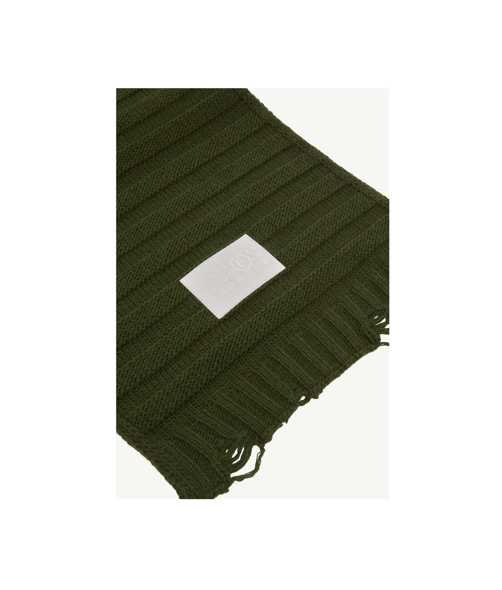 MM6 MAISON MARGIELA LOGO-PRINT KNITTED SCARF
