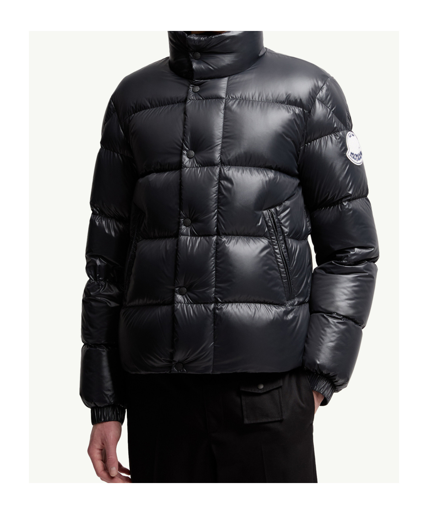 Moncler Men Tripiti Short Down Jacket Navy In Black