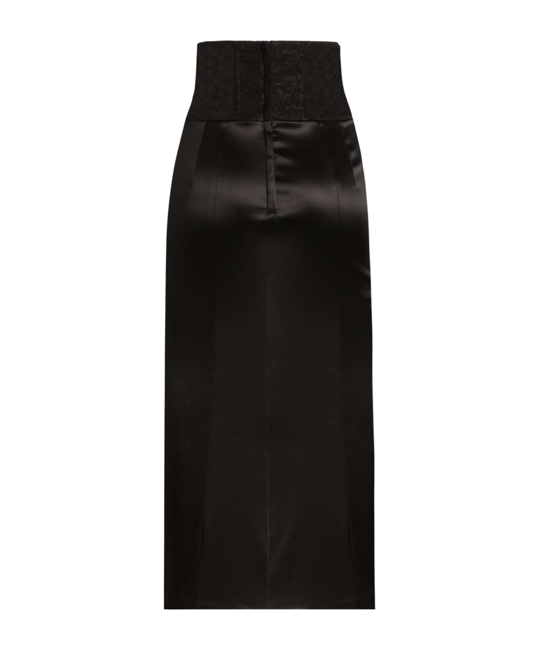 Dolce & Gabbana Lace-appliqué Midi Skirt In Black