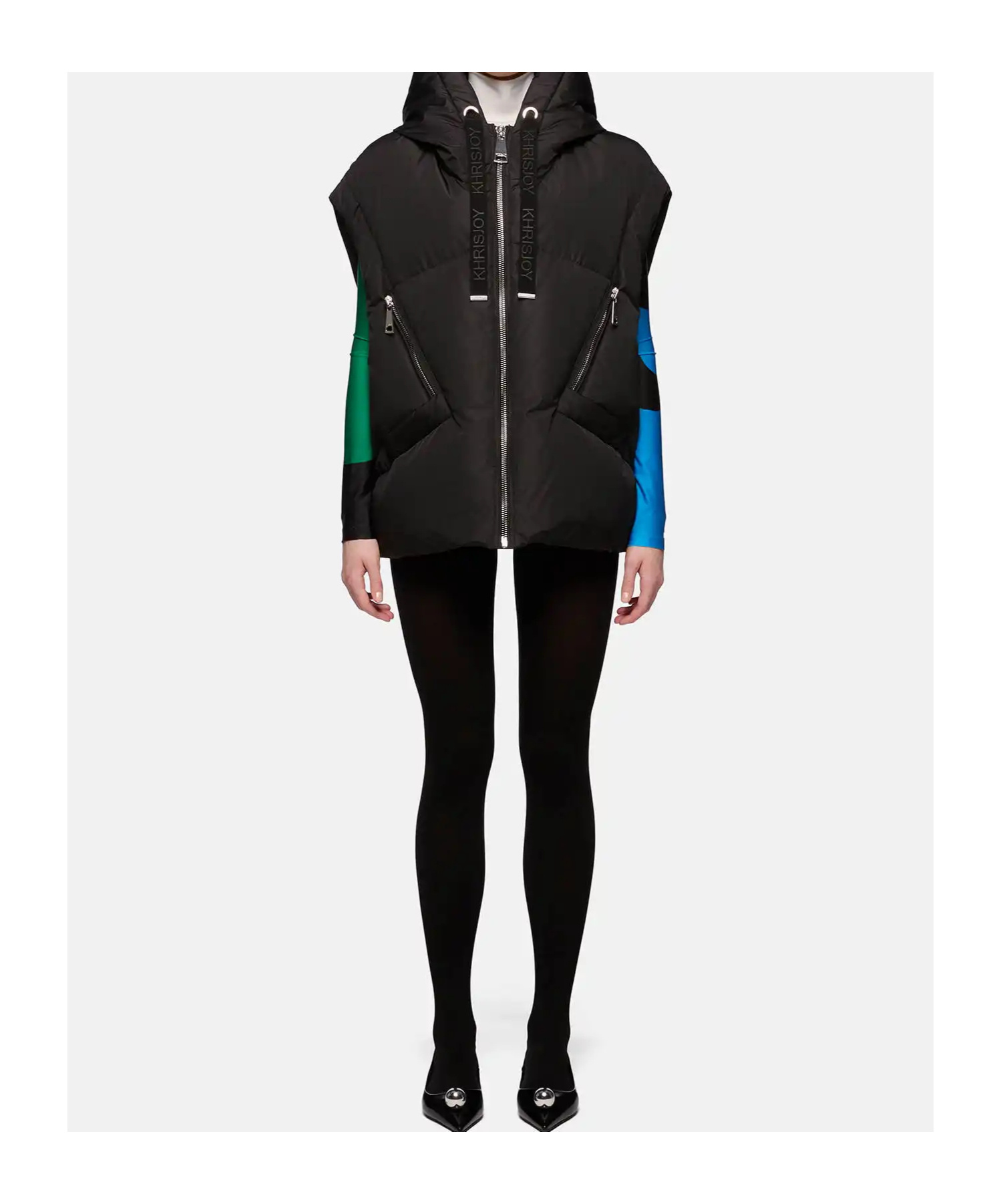 Khrisjoy Vest Iconic Milano In Mat Nylon Black In Black