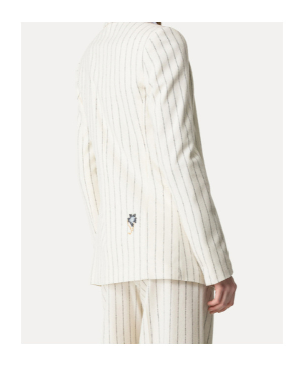 Forte Forte Pinstriped Embroidered Jacket In White