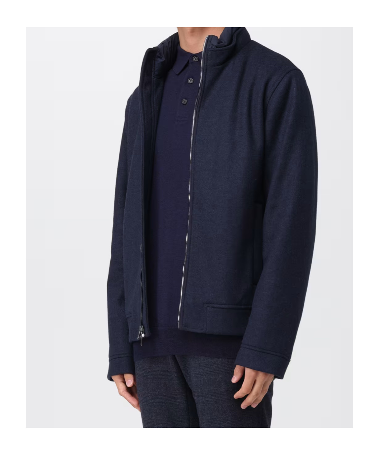 Woolrich Knitted Wool Bomber Jacket In Black