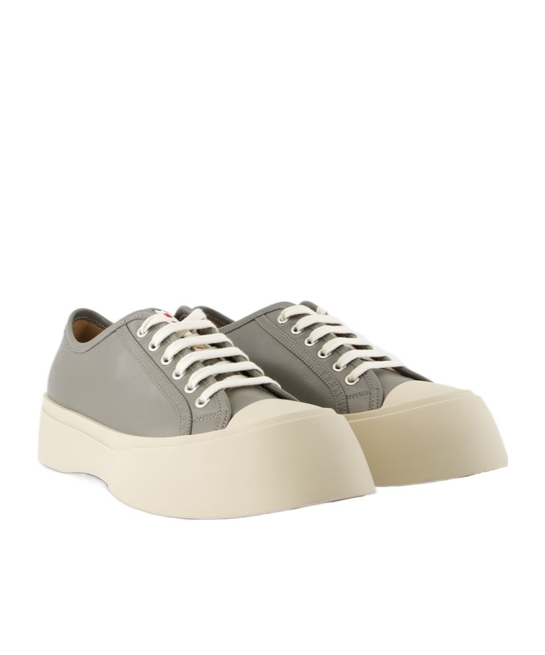 Marni Logo Patch Lace-up Sneakers In Nude