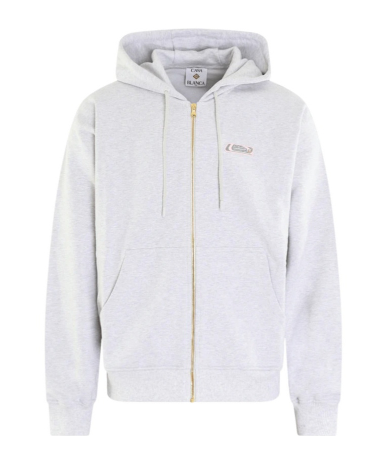 Casablanca Hooded Zip-up Sweatshirt In Gray