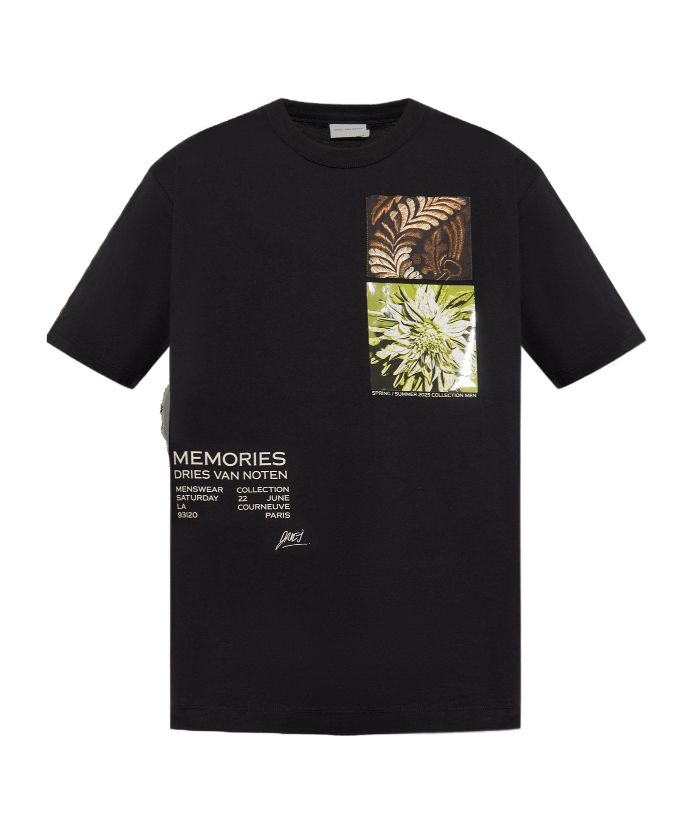 Dries Van Noten Cotton Jersey T-shirt With Print In Black