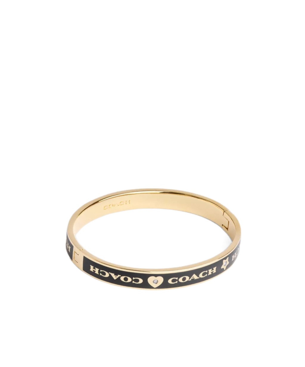 Coach Heart And Star Enamel Bangle In Yellow
