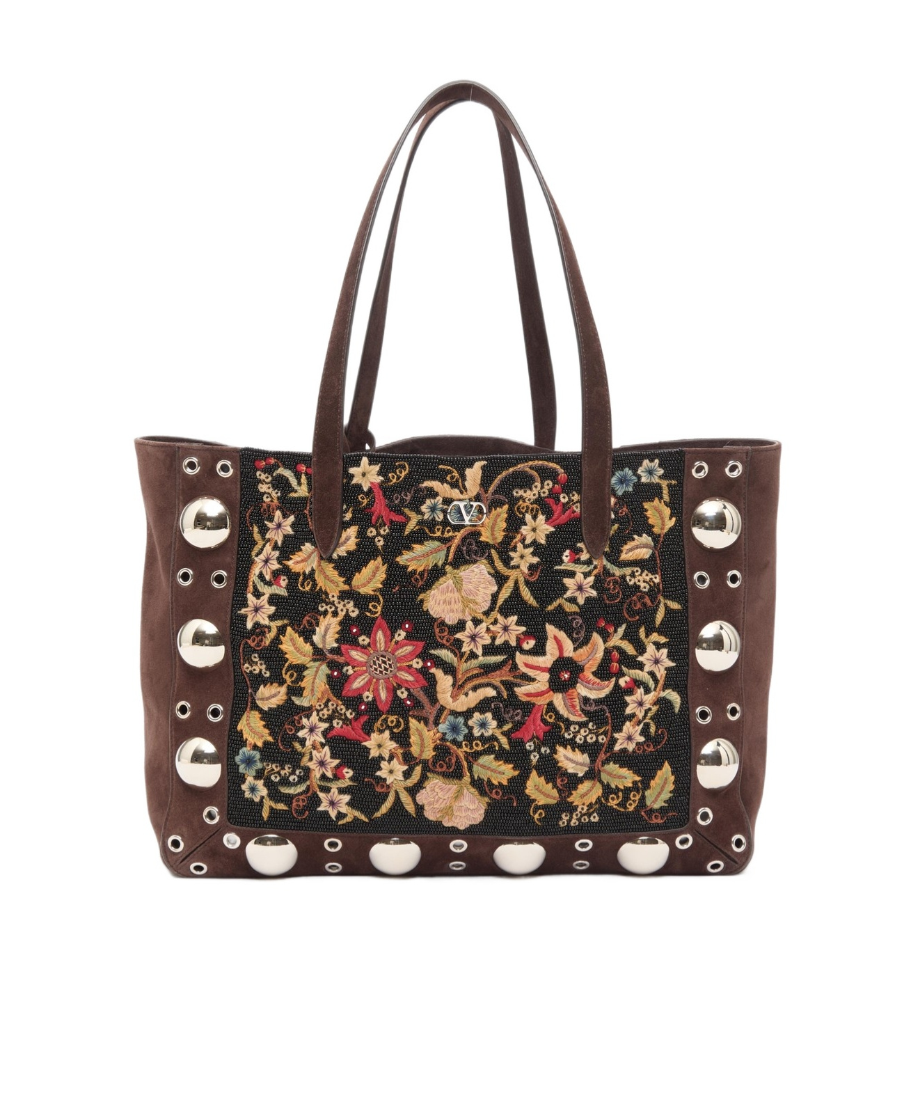 Valentino Pattern Handbag In Brown