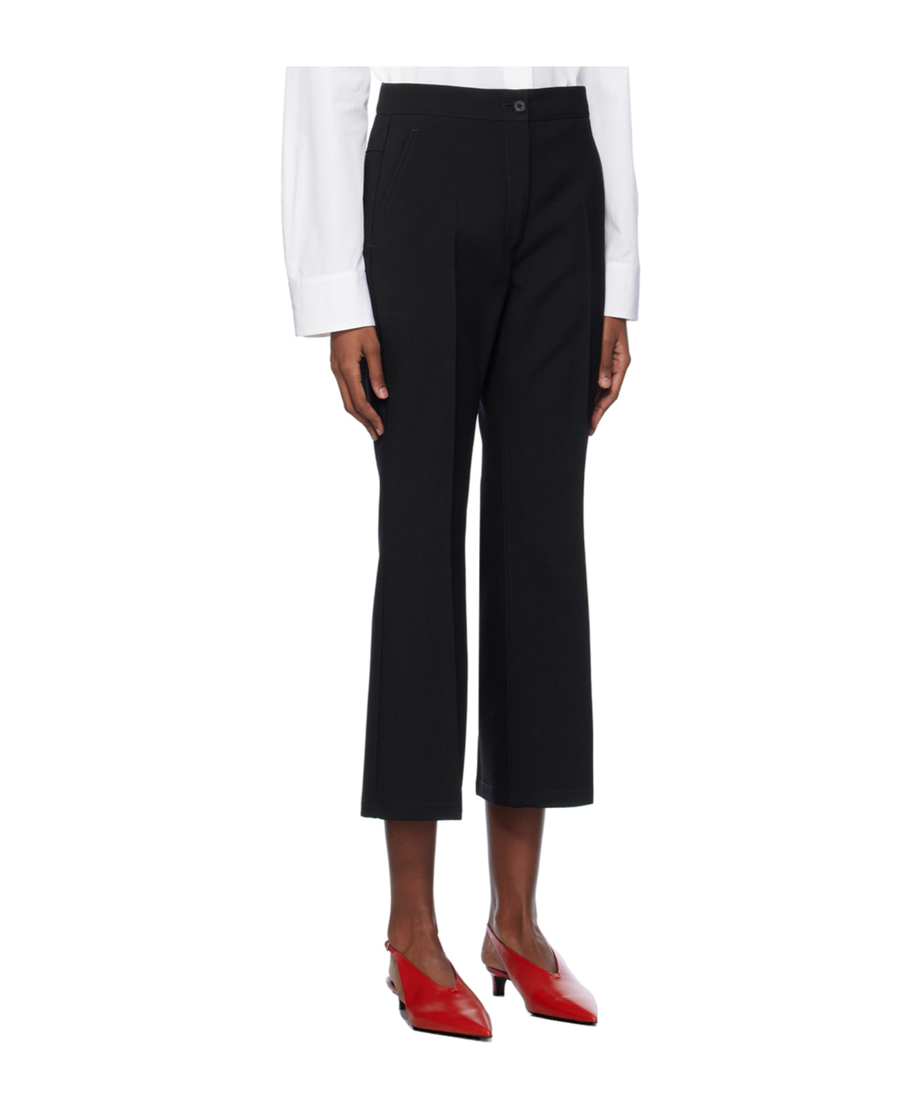 Jil Sander Black Flared Trousers In Black