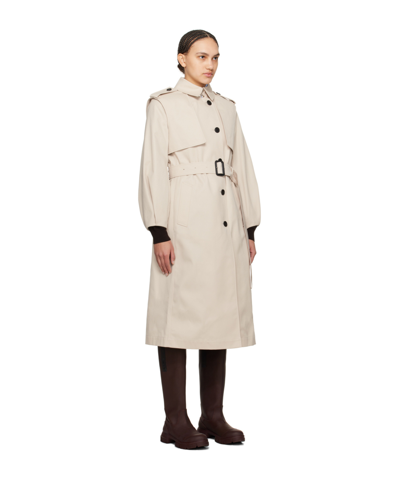Mackage Beige Alia Trench Coat In Nude