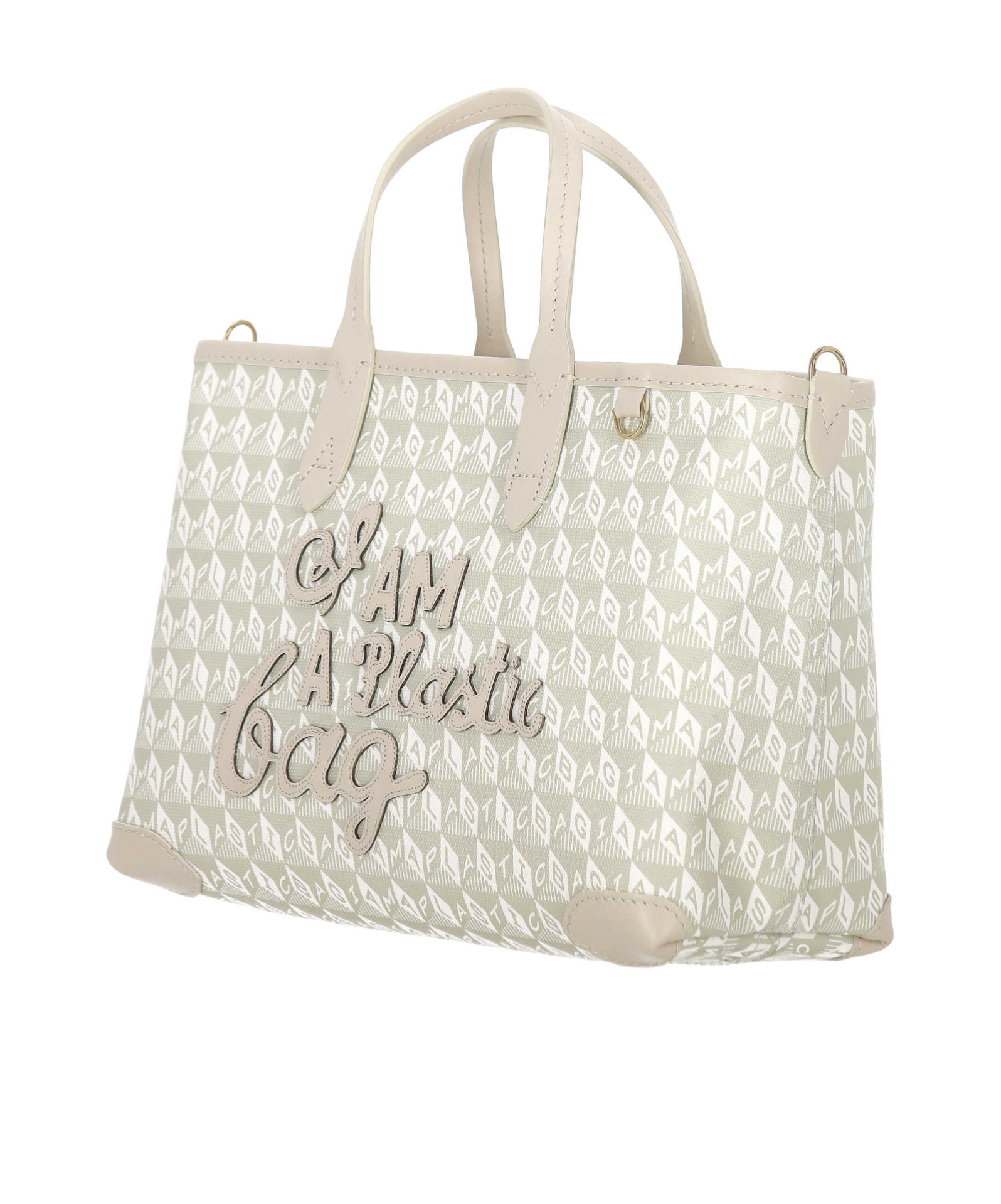 Anya Hindmarch Xs Tote Bag With I Am A Plastic Bag Pattern In White