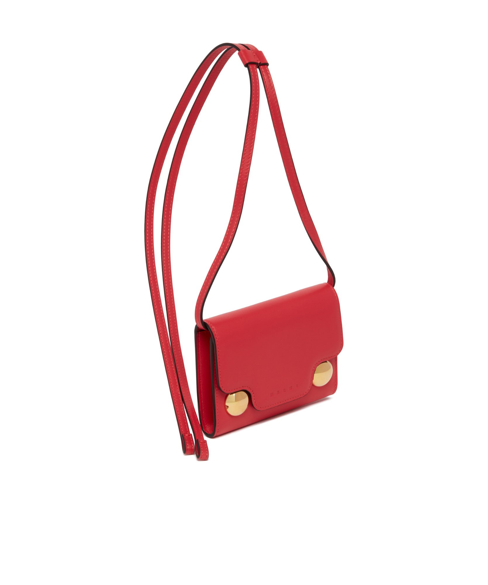 Marni Shoulder Strap Wallet In Red