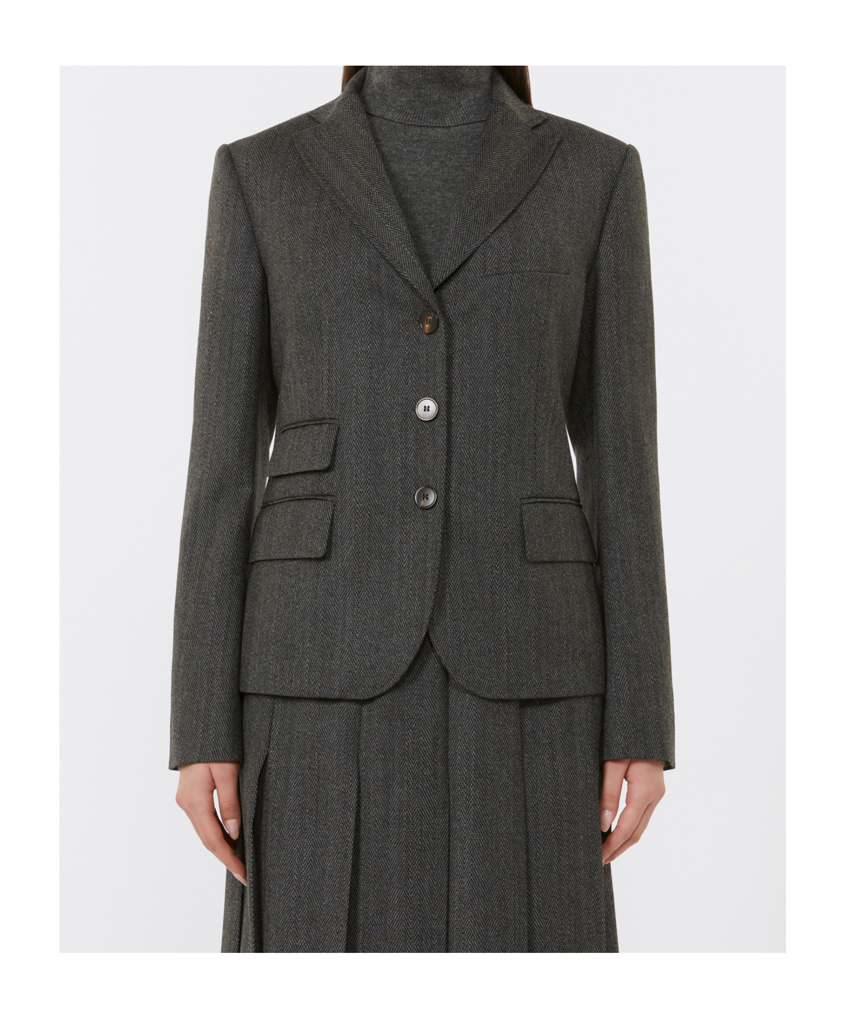 Max Mara Long-sleeved Jacket In Gray