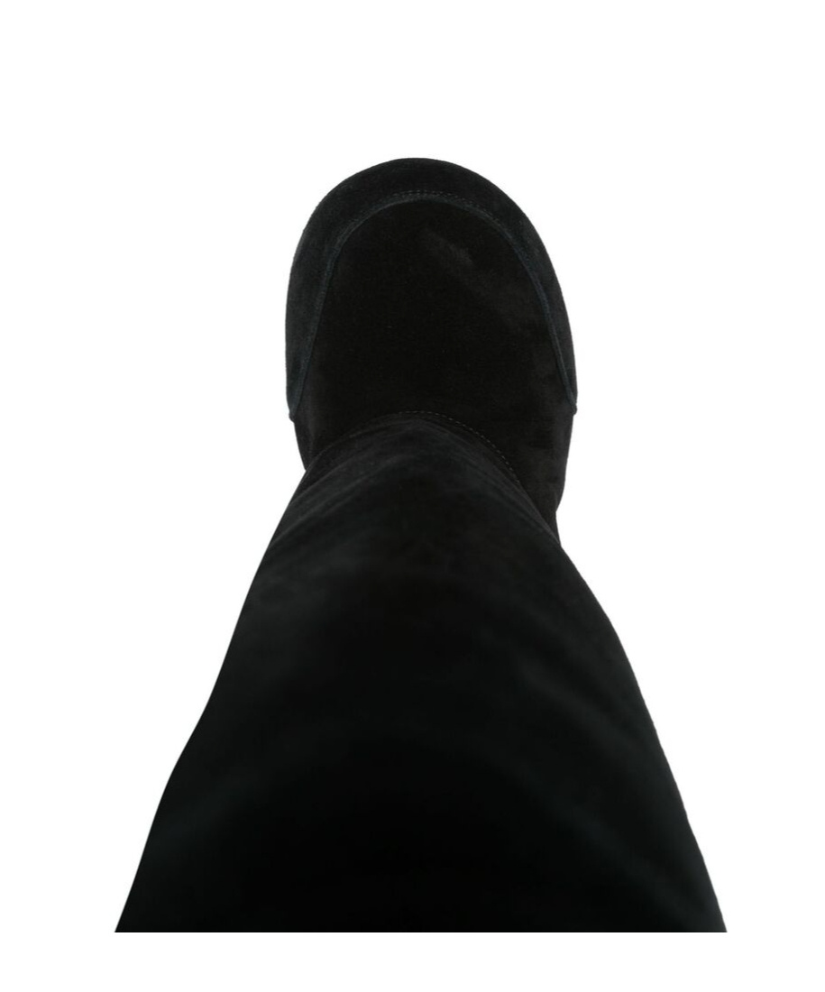 Balenciaga Alaska Suede Stiletto Tall Boots In Black