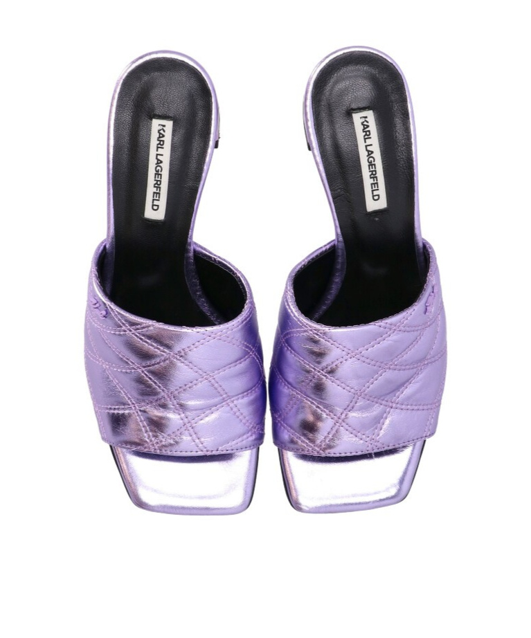 Karl Lagerfeld Square-headed High-heeled Sandals In Purple