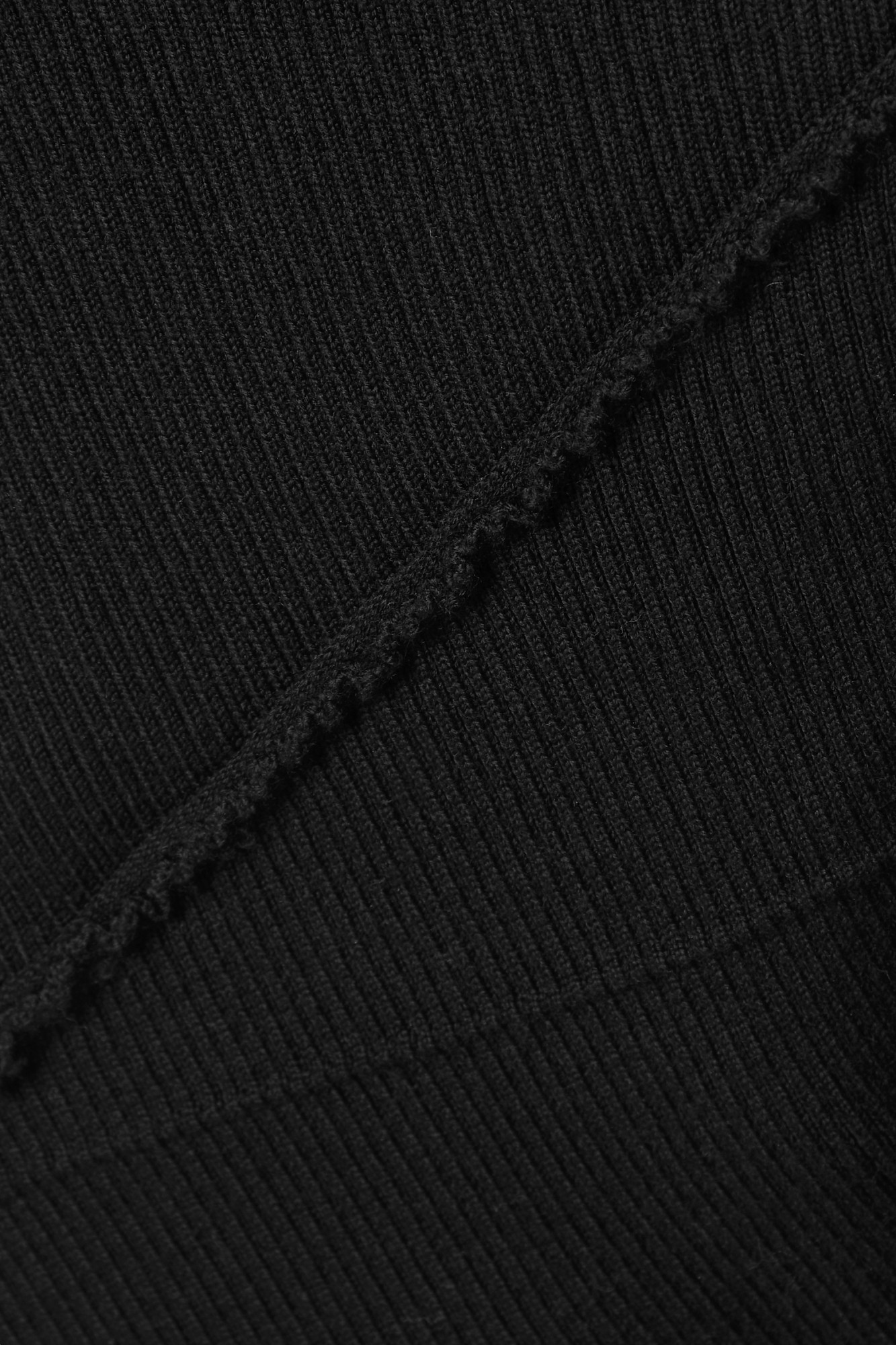Shop Dries Van Noten Asymmetrical Ribbed Short Sweater In Black