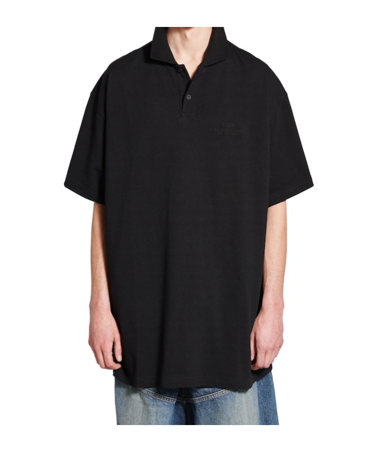 Balenciaga Short-sleeved Polo Shirt In Black