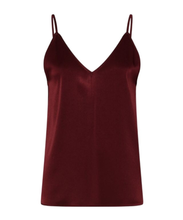 Marella Satin Camisole Top In Burgundy