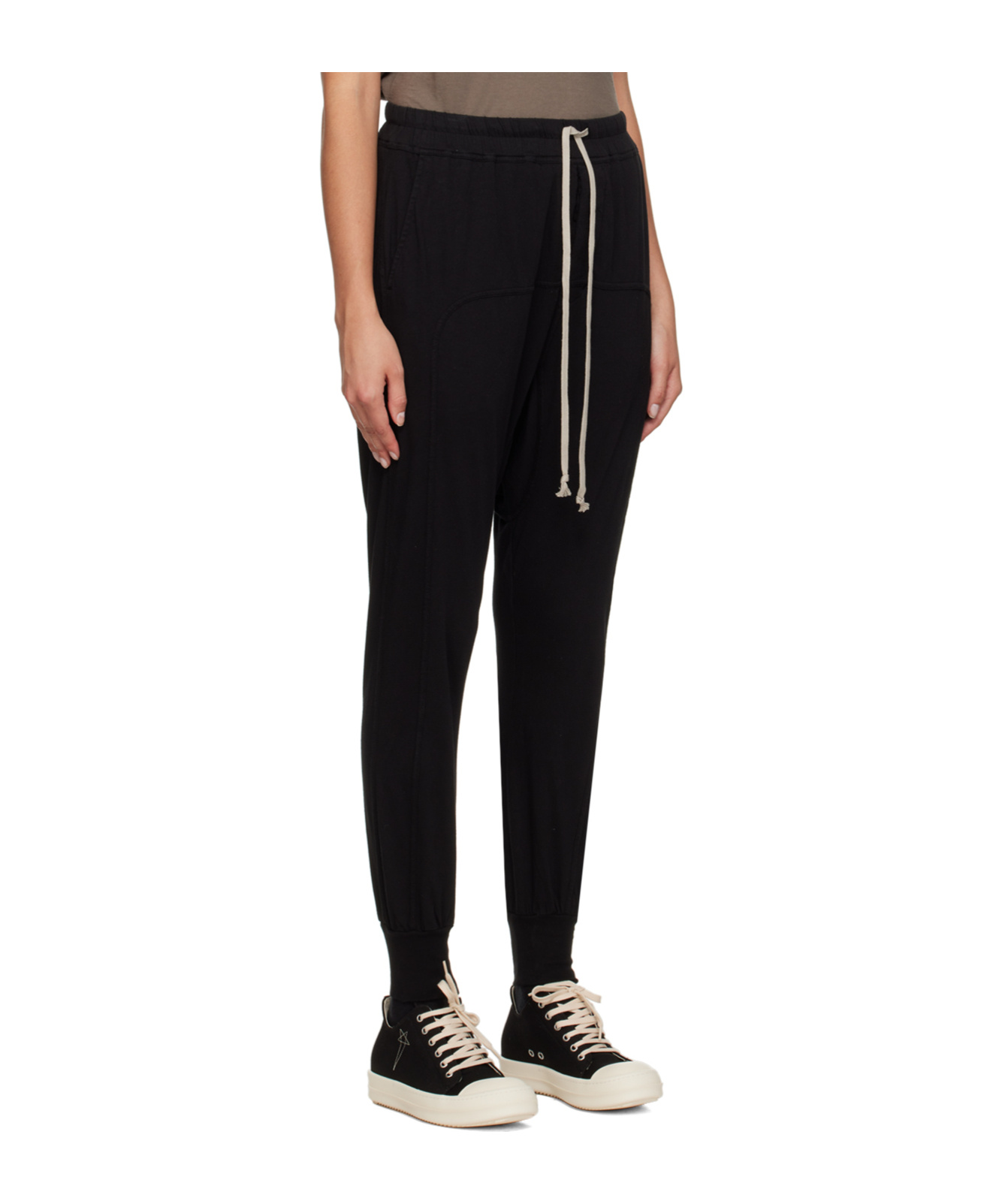 Rick Owens Drkshdw Cotton Drop-crotch Trousers In Black