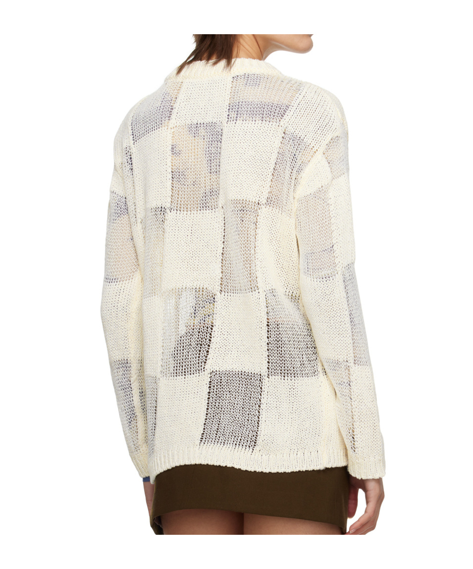 Open Yy Open-knit Sweater In White