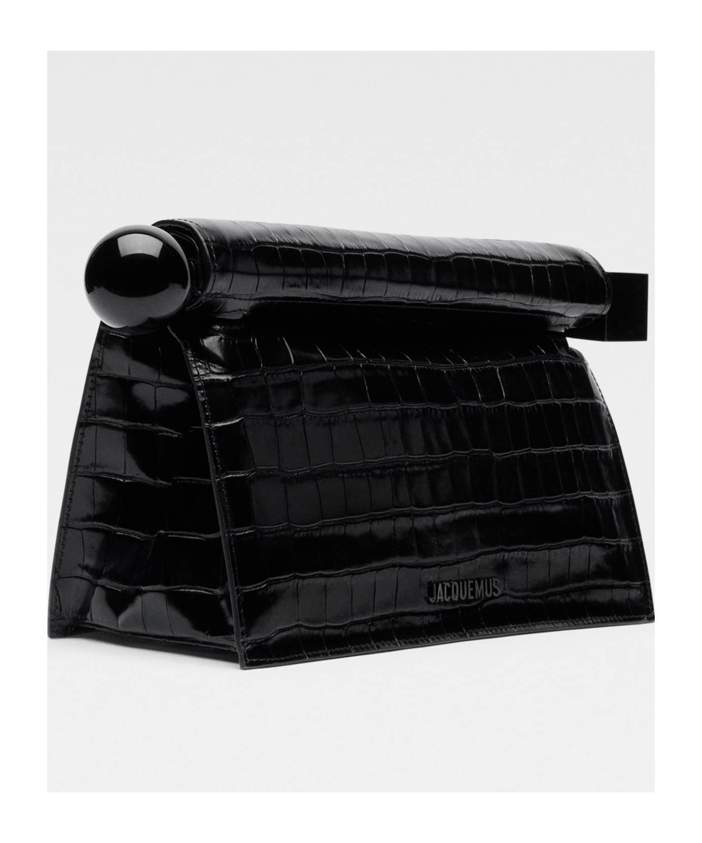 Jacquemus Black La Pochette Rond Carr Clutch In Black