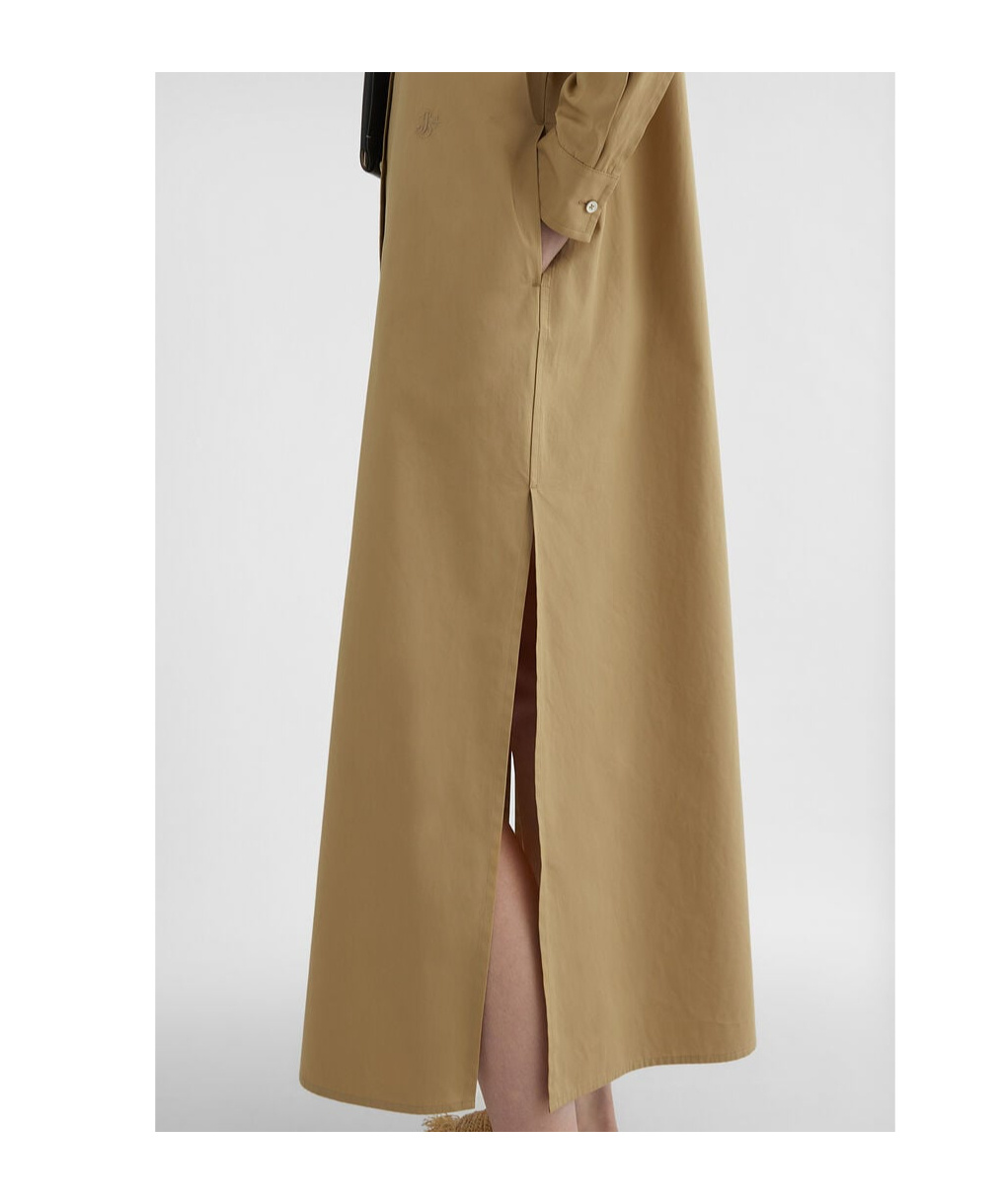 Jil Sander Cotton Shirt Dress In Green