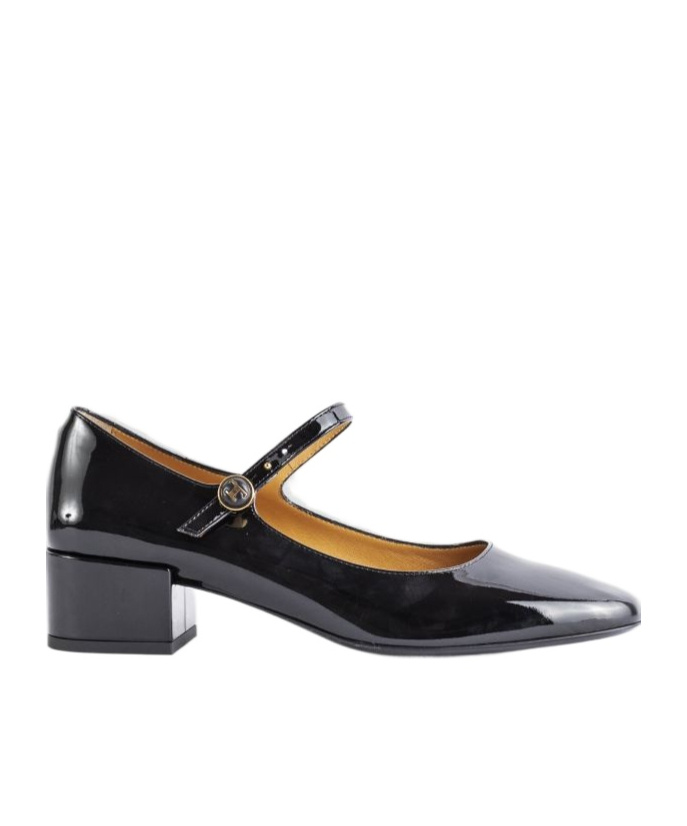 Tod's Almond Toe Block Heel Gold Hardware Pumps In Black