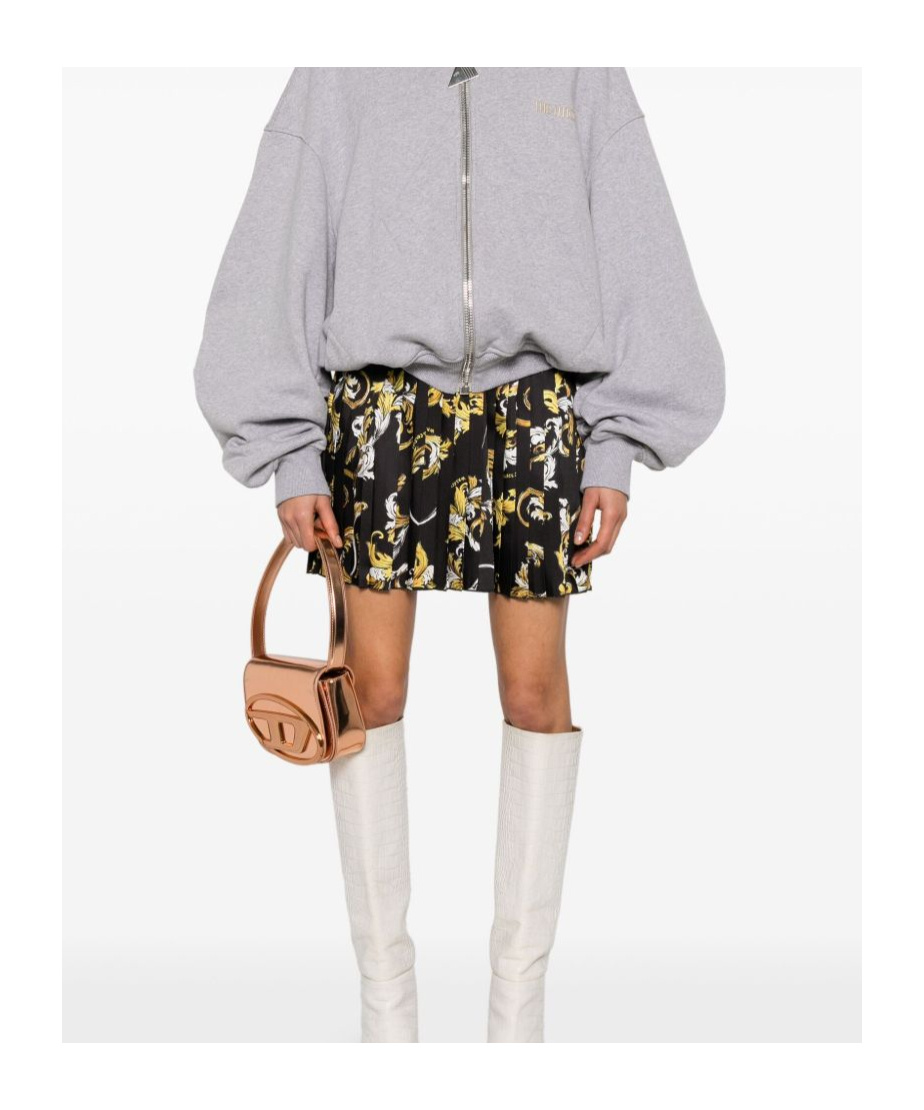 Shop Versace Jeans Barocco-print Mini Skirt In Black