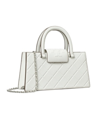 Tory Burch Fleming Eastwest Shopper Handbag In White