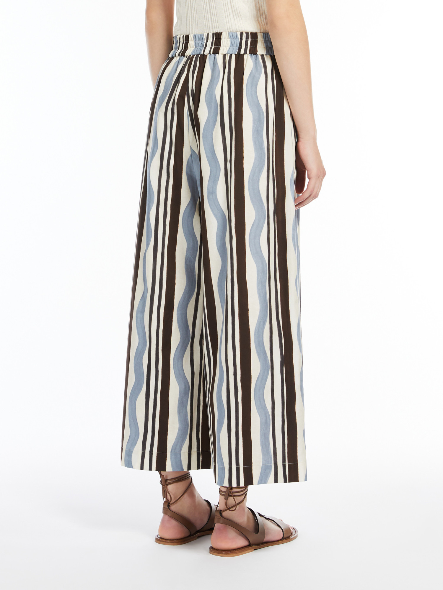 Weekend Max Mara Pantalon En Popeline Imprimée In Multicolor