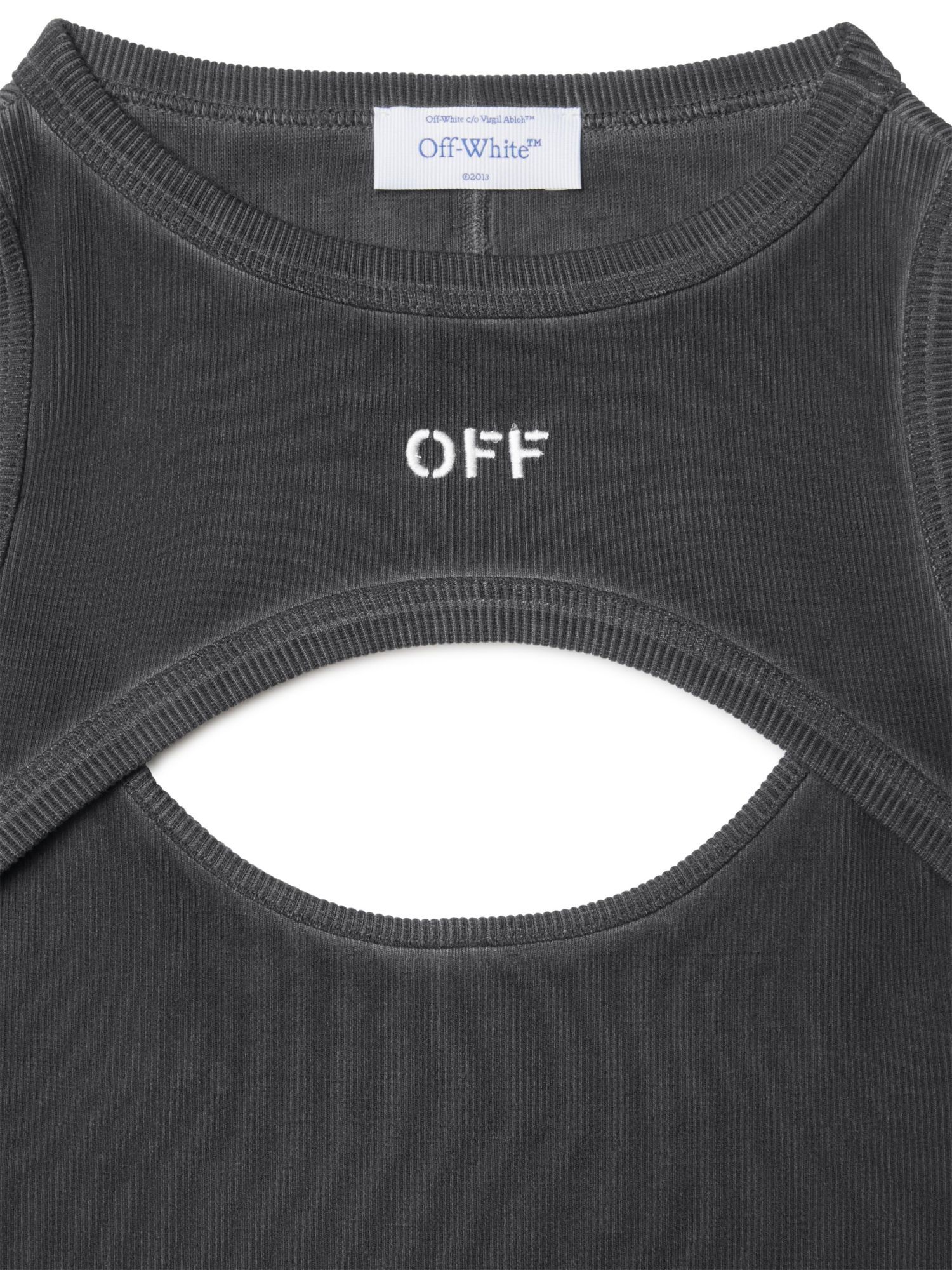 Off-white Layered Mini Dress With Cut Out Details In Black