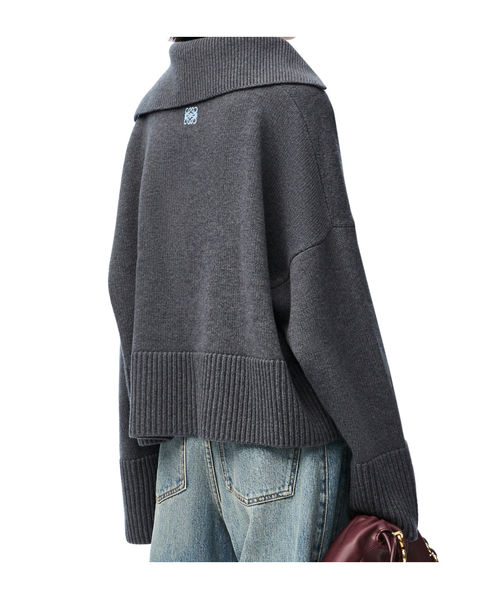 Loewe Long-sleeved Cardigan In Gray