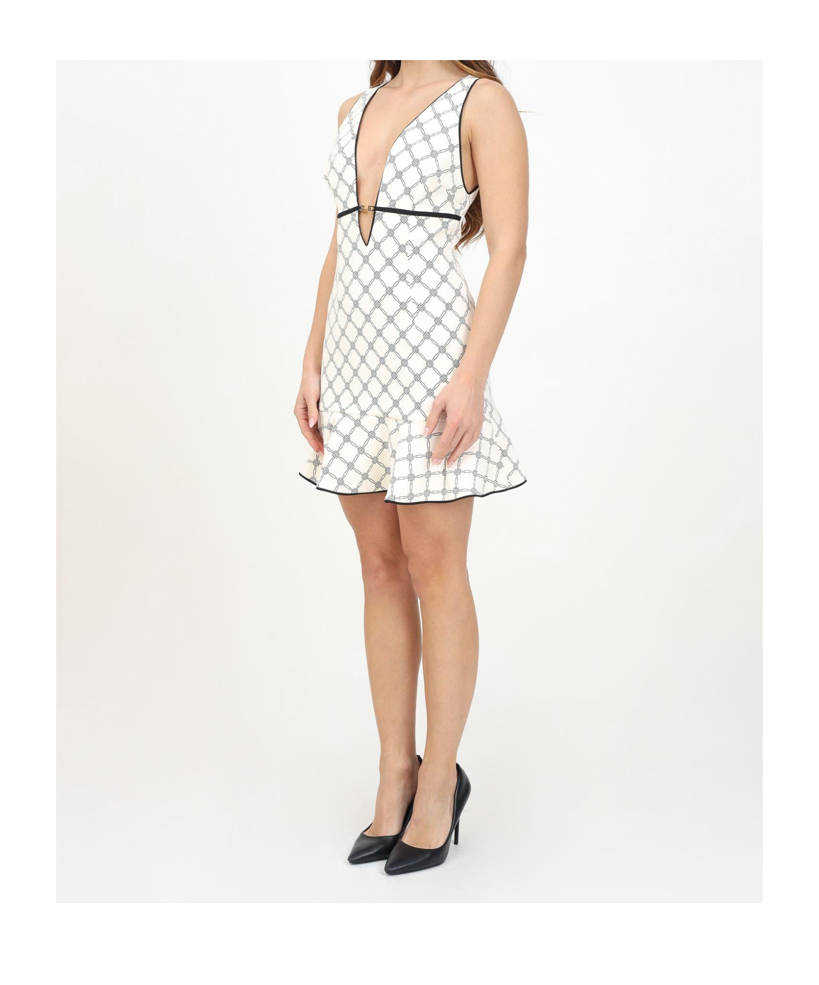 Elisabetta Franchi Ruffled Dress In Nude