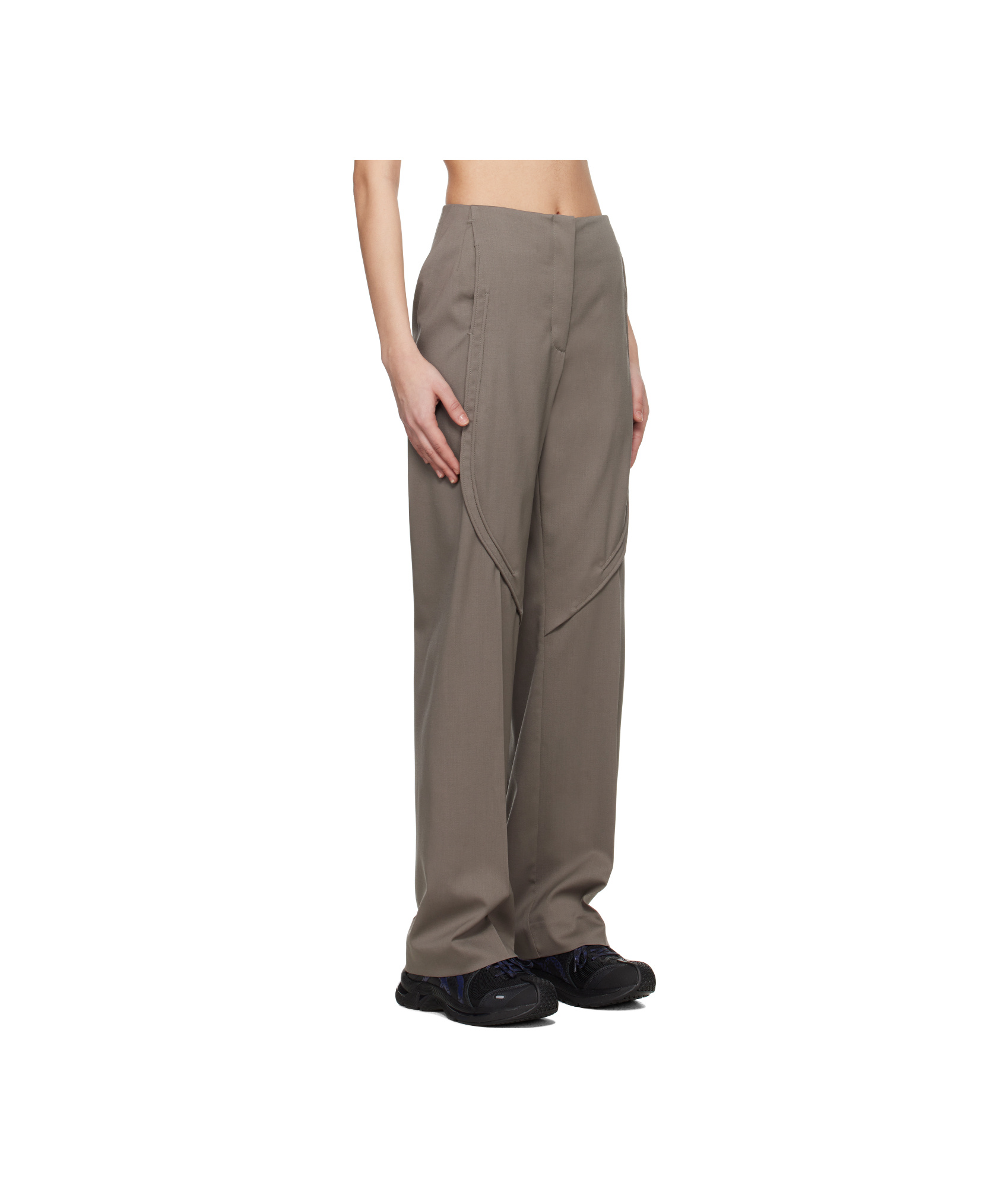 Kiko Kostadinov Gray Seneca Tailored Trousers In Grey