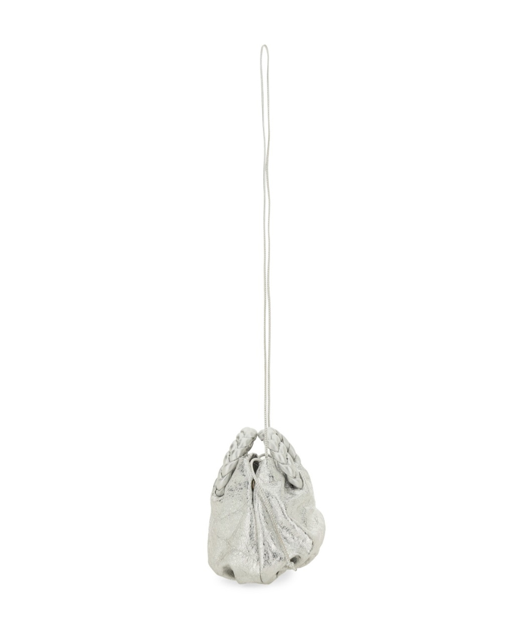 Hereu Metallic Cross-body Bag Braided Handle In White