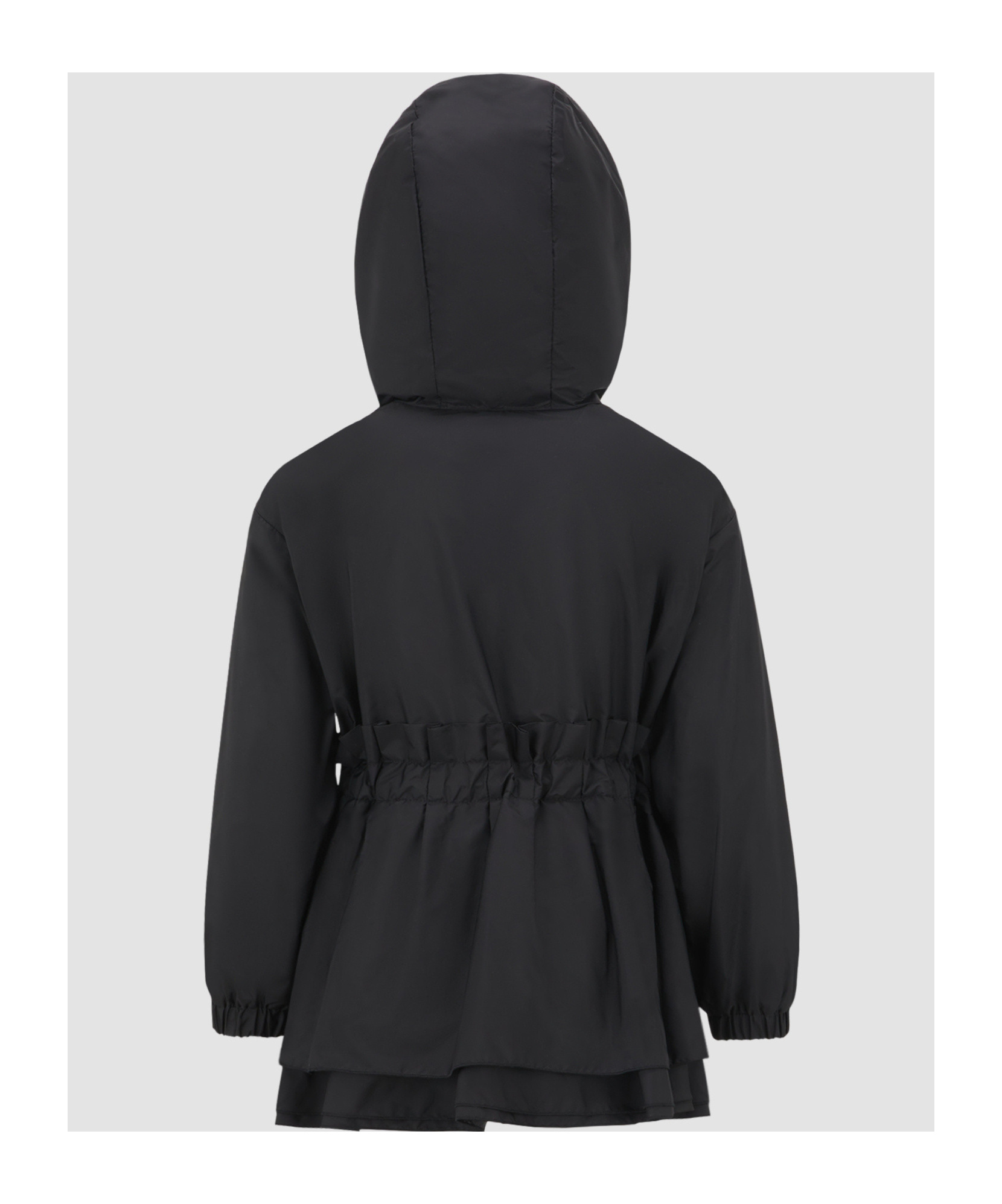 Moncler Wete Nylon Rainwear Short Parka In Black
