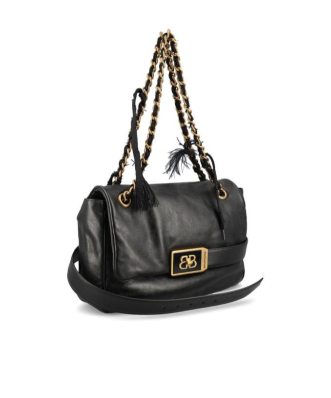 Balenciaga Modu Medium Flap Bag With Chain In Black