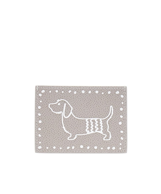 Thom Browne Wallet With Signature Stripe Detail In Nude