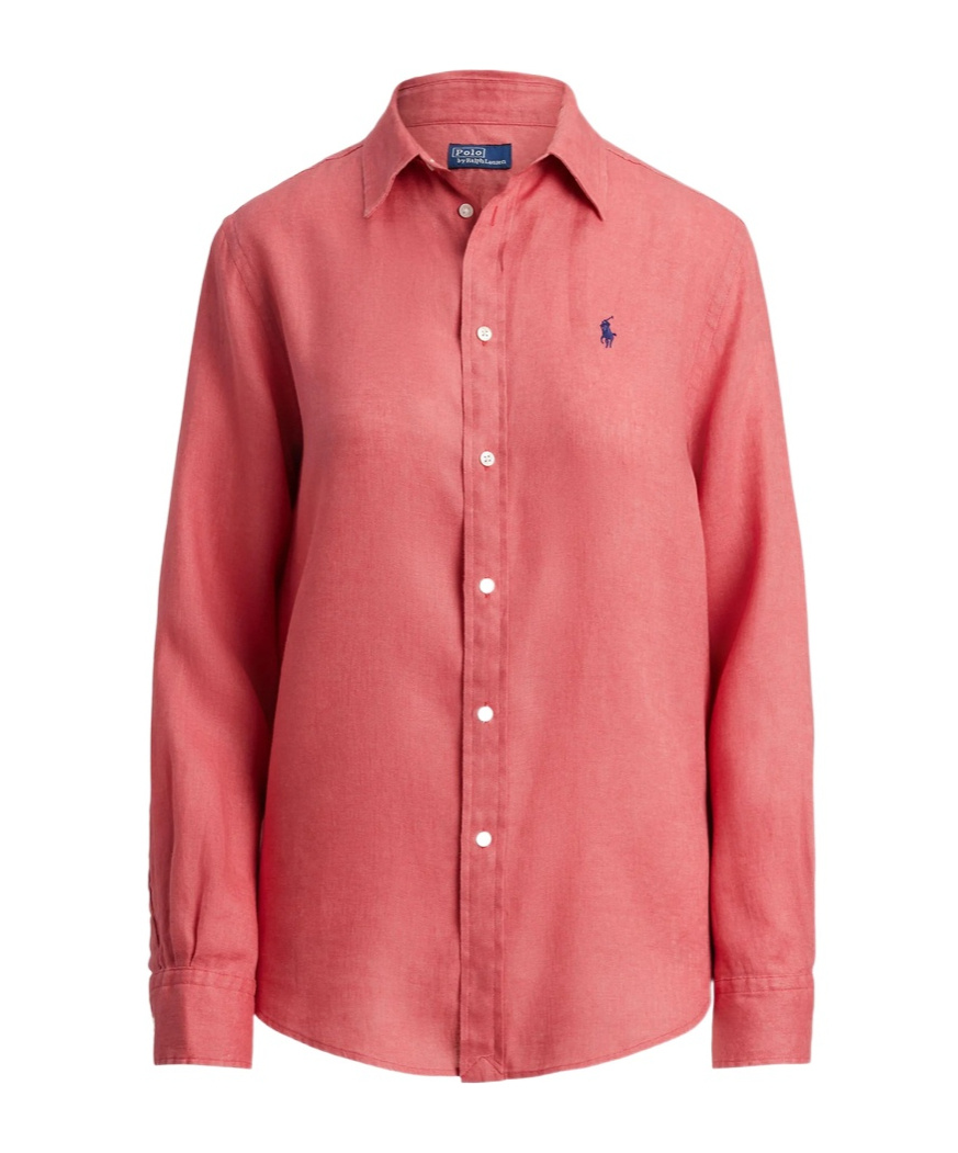 Polo Ralph Lauren Button-down Long-sleeve Shirt In Pink