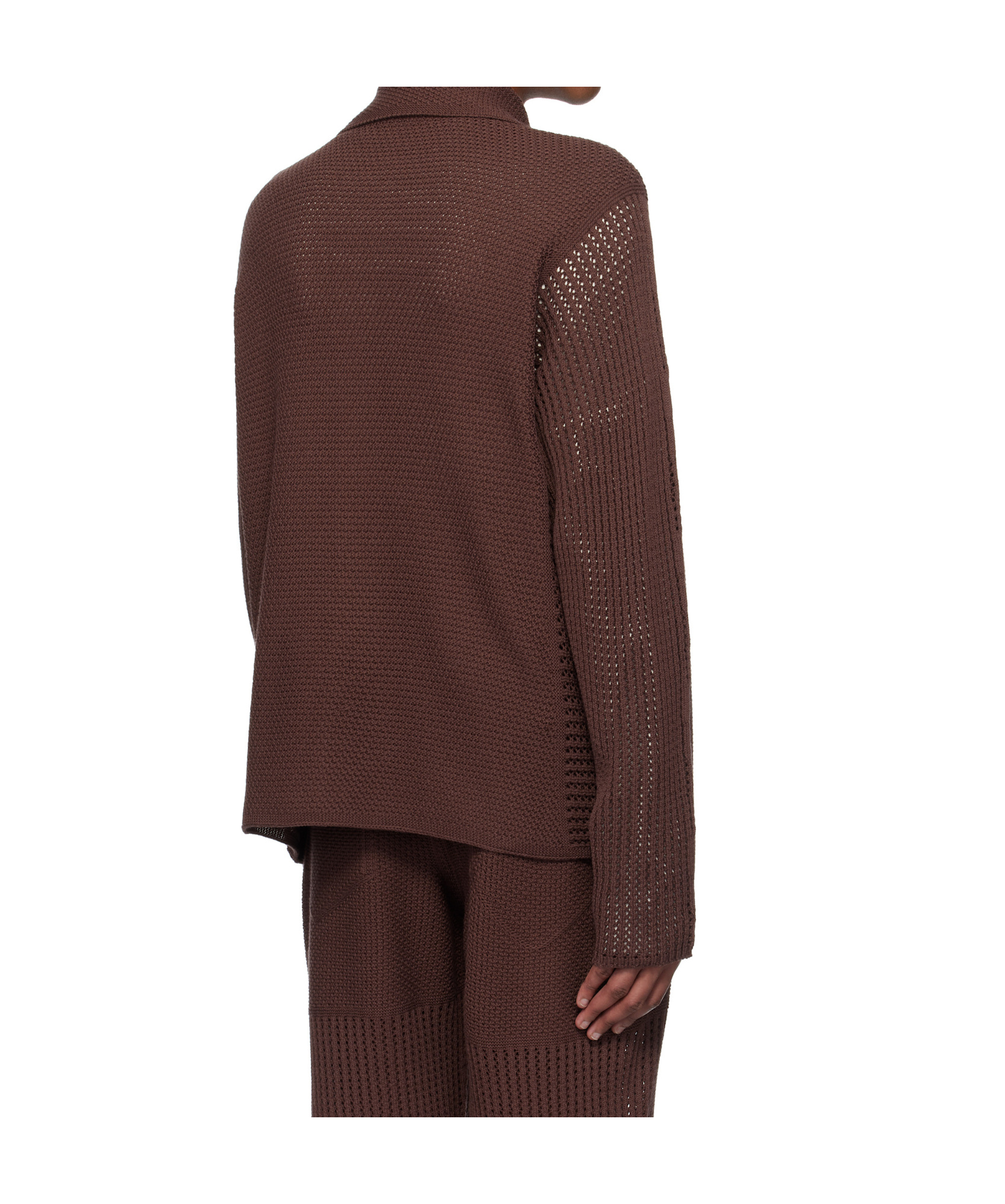 Issey Miyake Rustic Knit Cardigan In Red