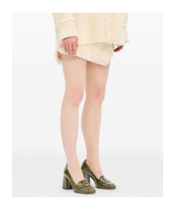 Msgm Wrap Design Shorts With Button Accent And Fringe In Neutral