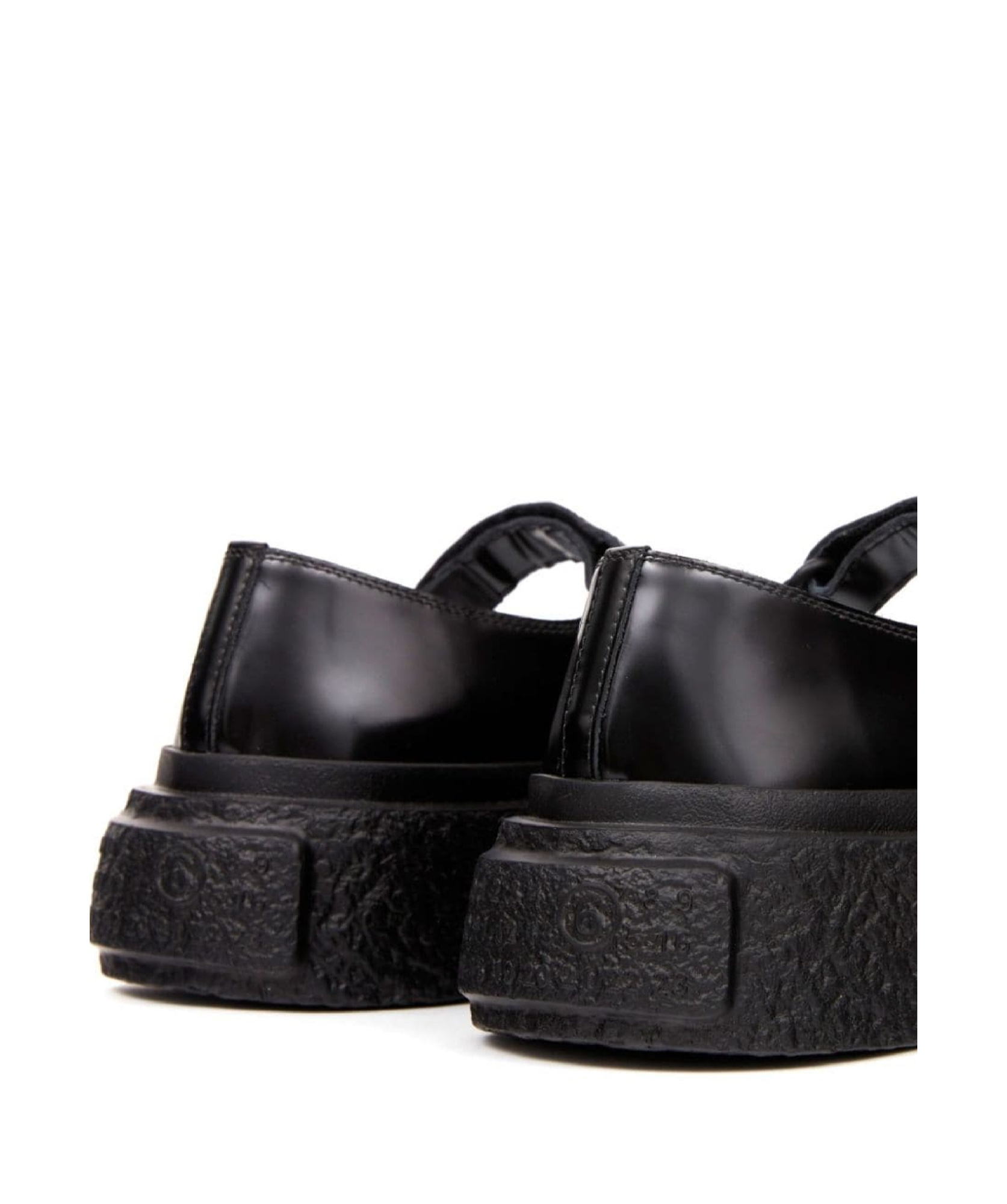 Shop Mm6 Maison Margiela Numbers-motif Leather Ballerina Shoes In Black