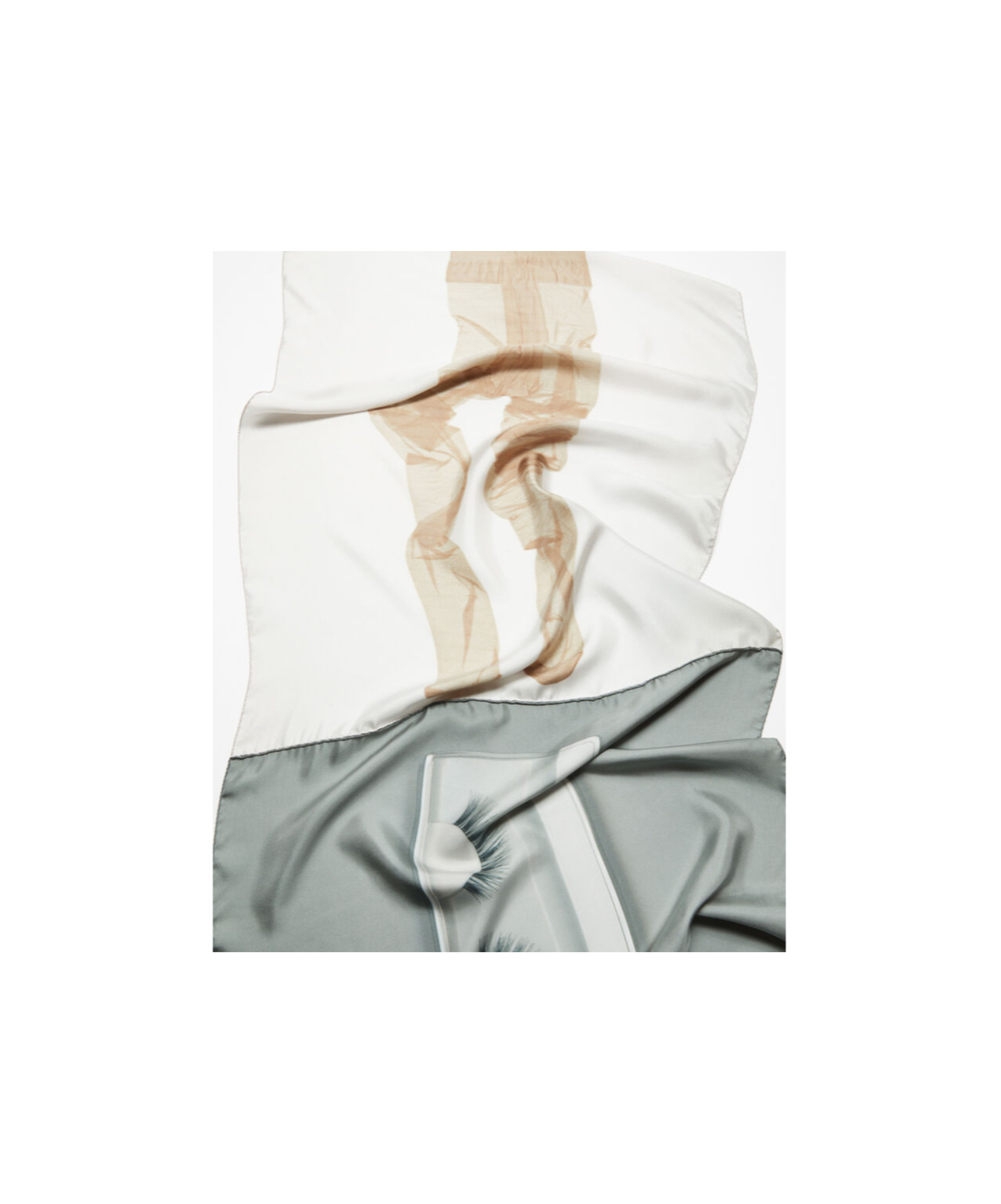 Acne Studios Print Silk Scarf In Grey,beige