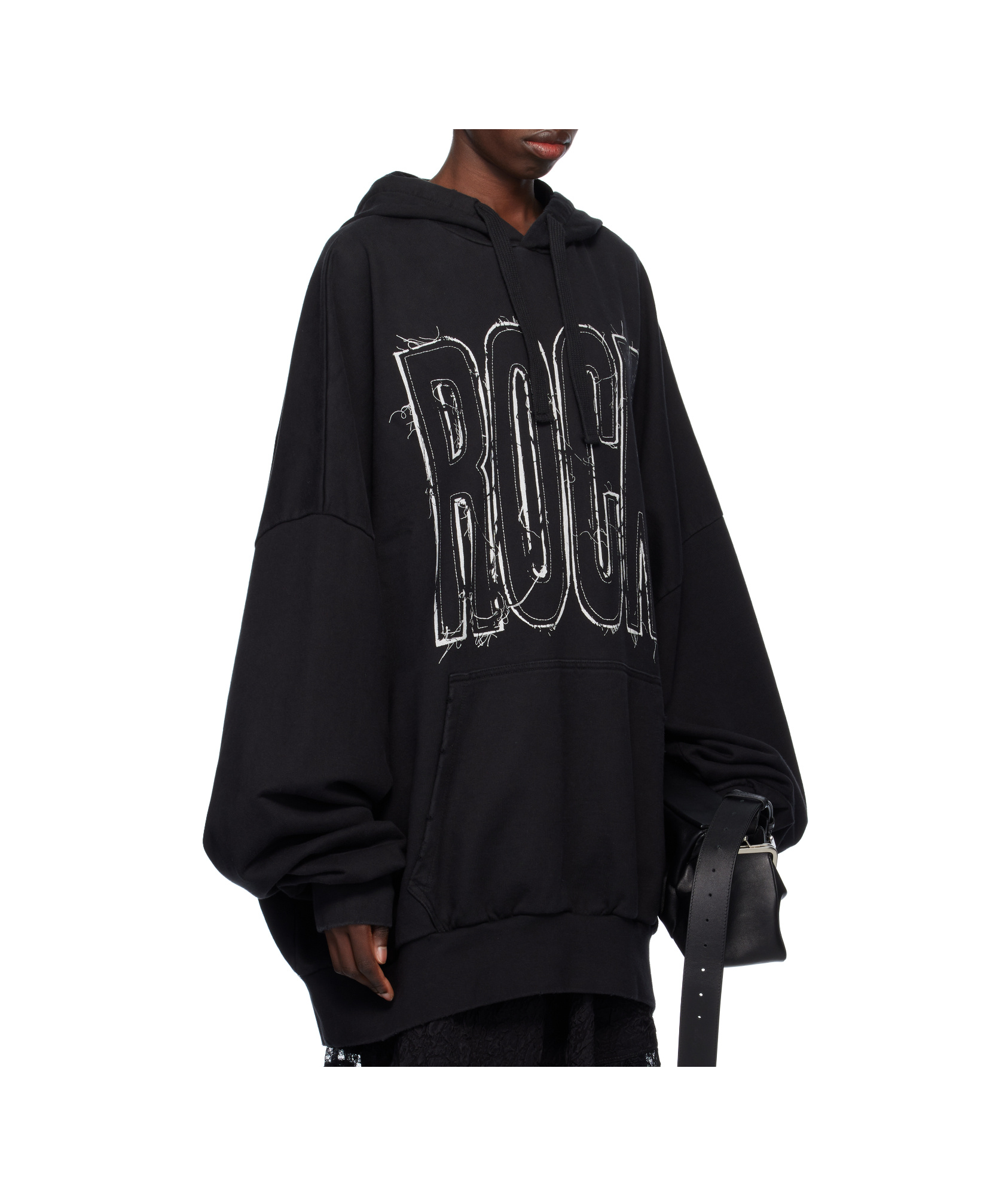 Vaquera Black Giant Hoodie In Black