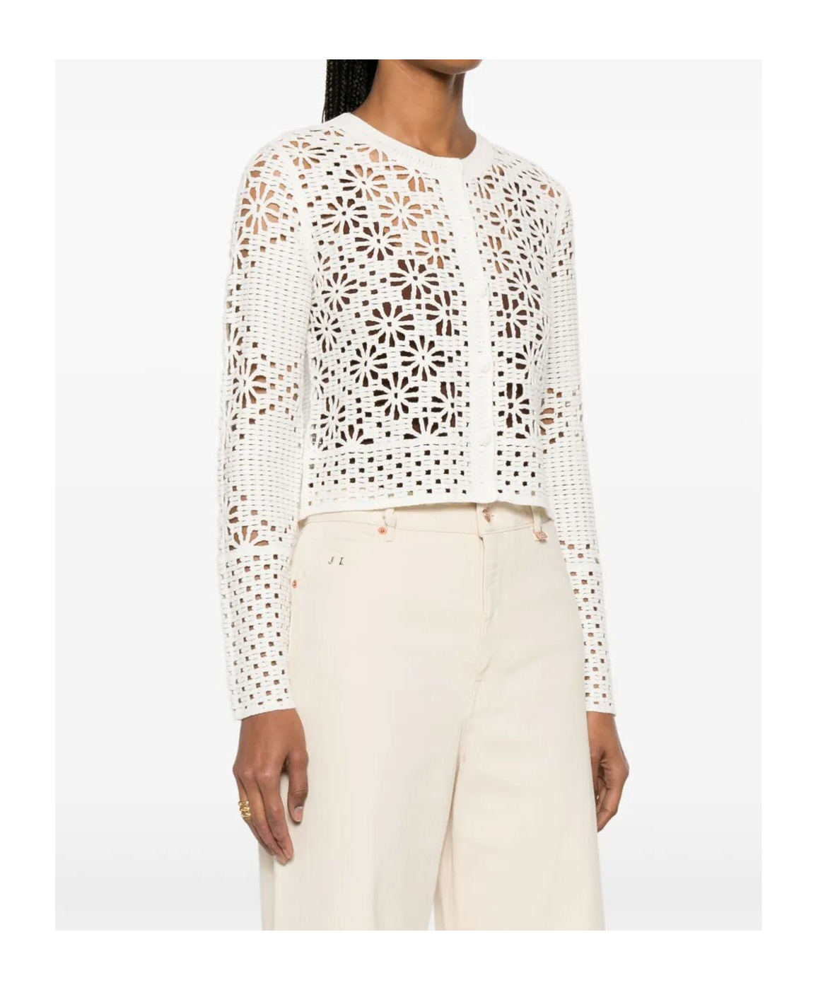 Shop Twinset Open-knit Cardigan