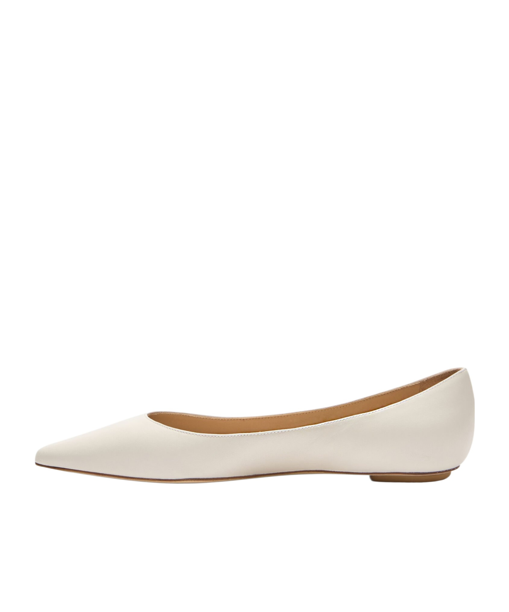 Stuart Weitzman Pointed Flat Shoes In White